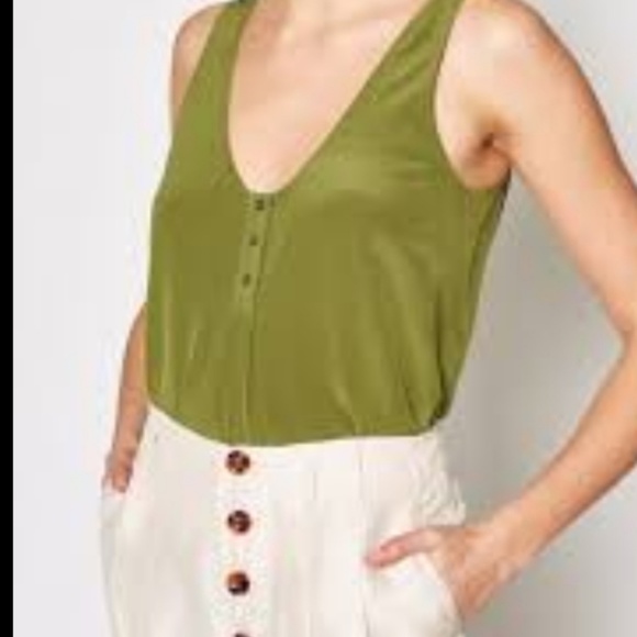 joie green silk tank top - Picture 1 of 1